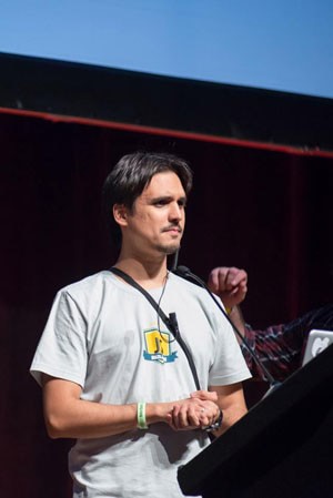 On stage, at BrazilJS 2013